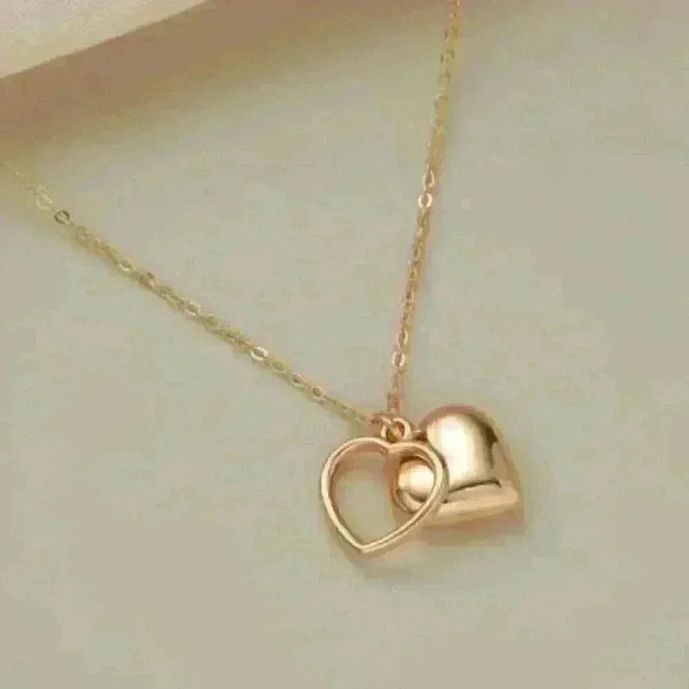 New Double Heart Pendant Necklace